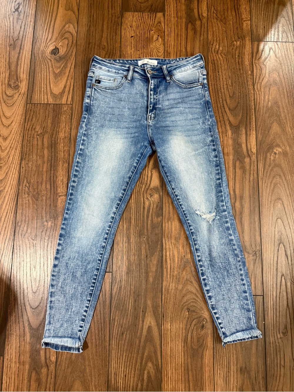 KanCan Light Blue Skinny Jeans with Faded Wash